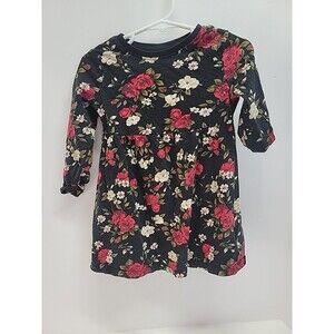 Old‎ Navy Baby Girl Long Sleeve Floral Dress  Gathered at Waist Size 2T